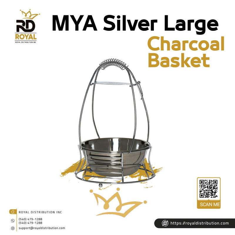 MYA Silver Large Charcoal Basket