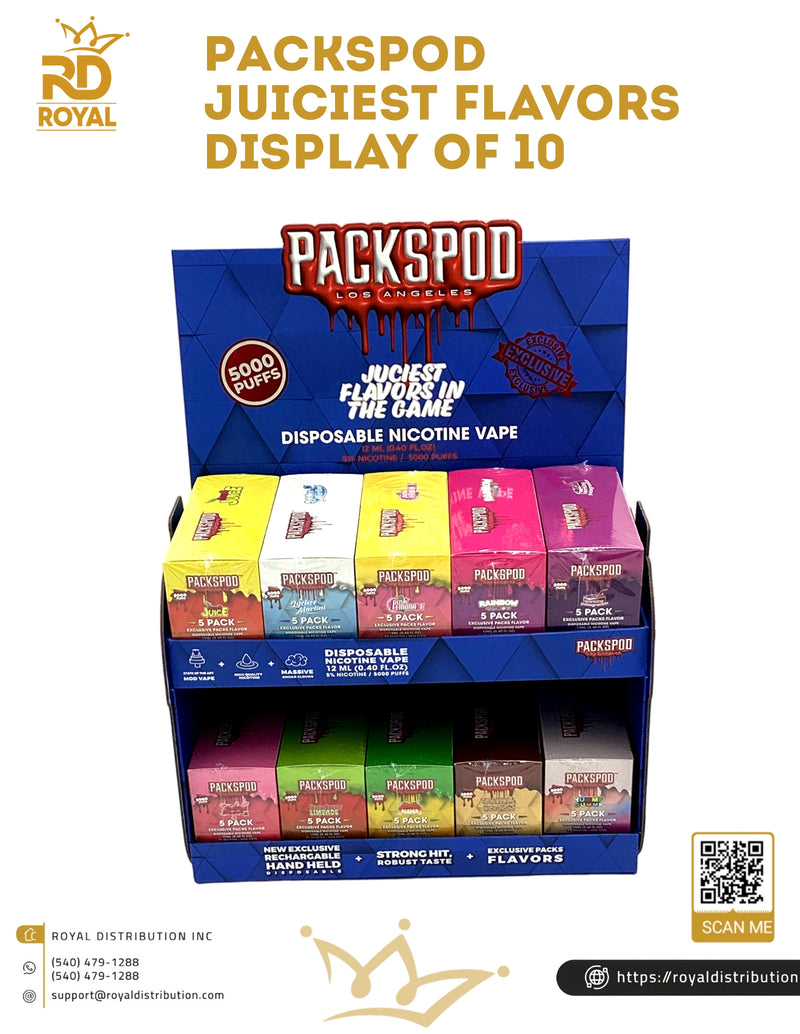 Packspod Juiciest Flavors Display of 10