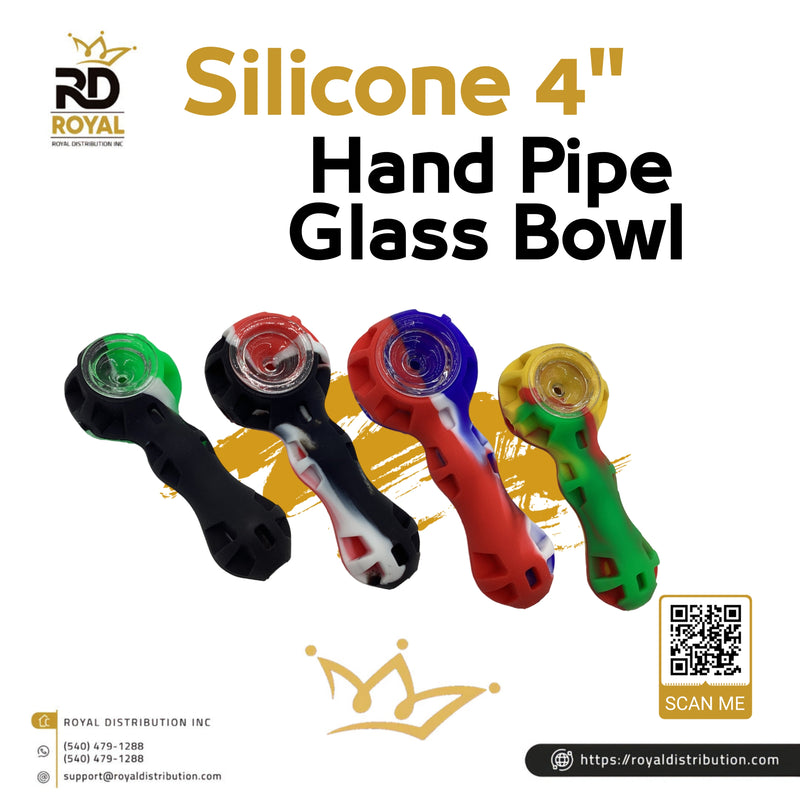 Silicone 4" Hand Pipe Glass Bowl