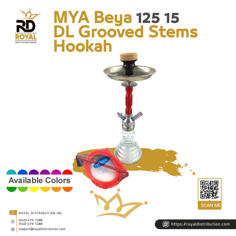 MYA Beya 125 15 DL Grooved Stems Hookah
