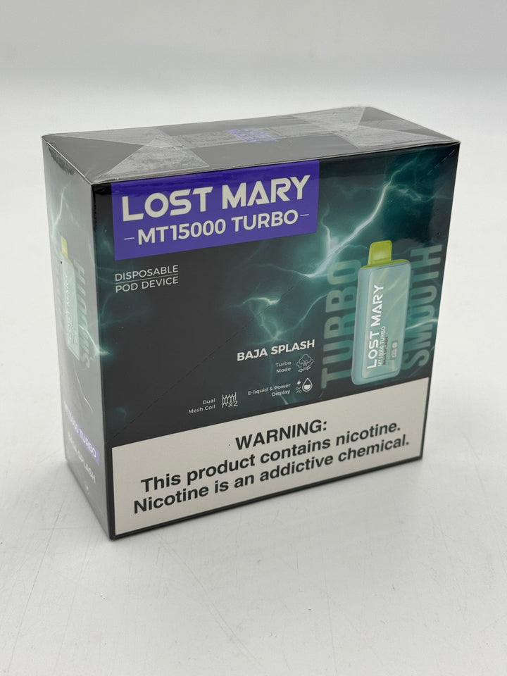 Baja Splash Lost Mary Mt15000 Turbo Lost Mary MT15000 ZERO Nicotine  Disposable Vape