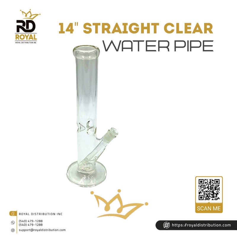 14" Straight Clear Water Pipe