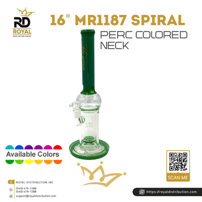 16" MR1187 Spiral Perc Colored Neck