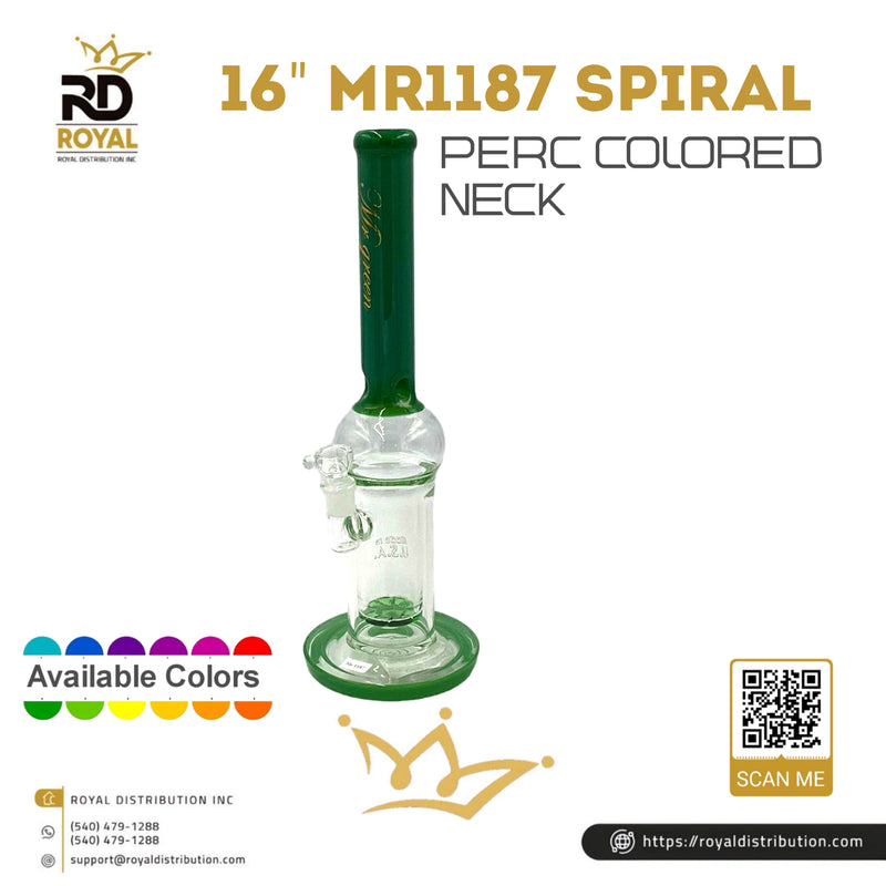 16" MR1187 Spiral Perc Colored Neck