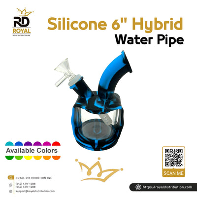 Silicone 6" Hybrid Water Pipe