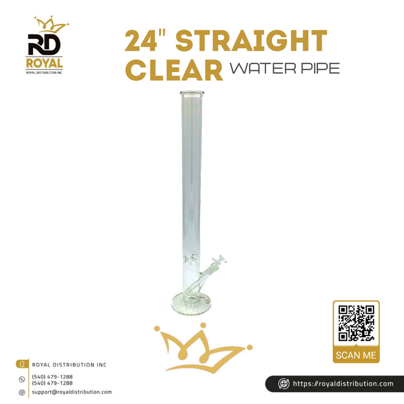 24" Straight Clear Water Pipe