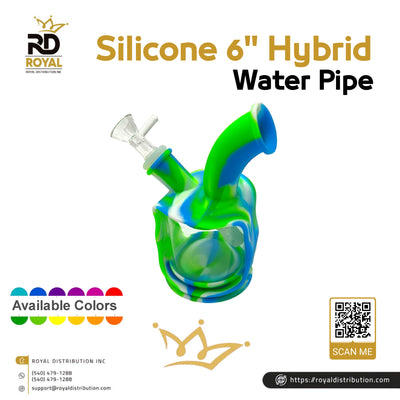 Silicone 6" Hybrid Water Pipe