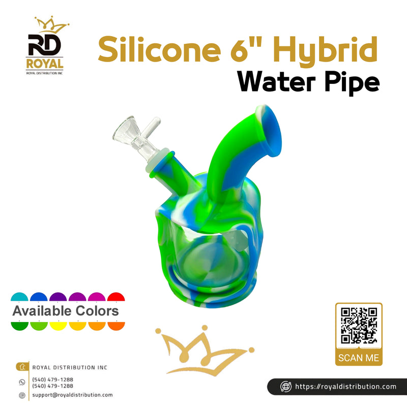 Silicone 6" Hybrid Water Pipe