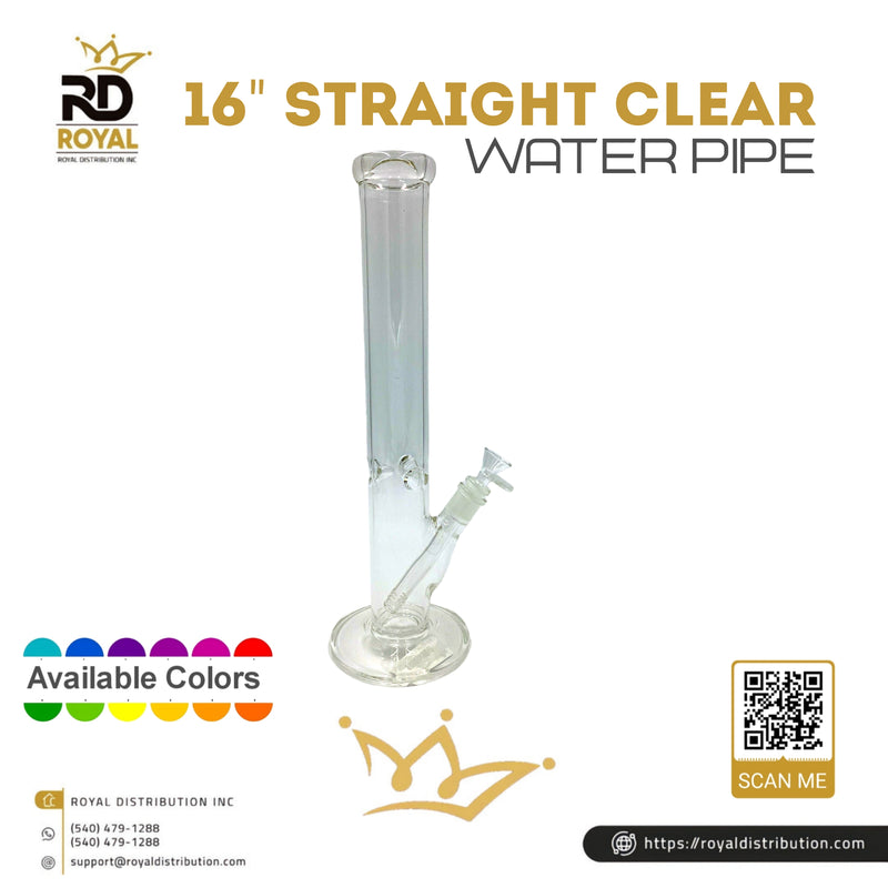 16" Straight Clear Water Pipe