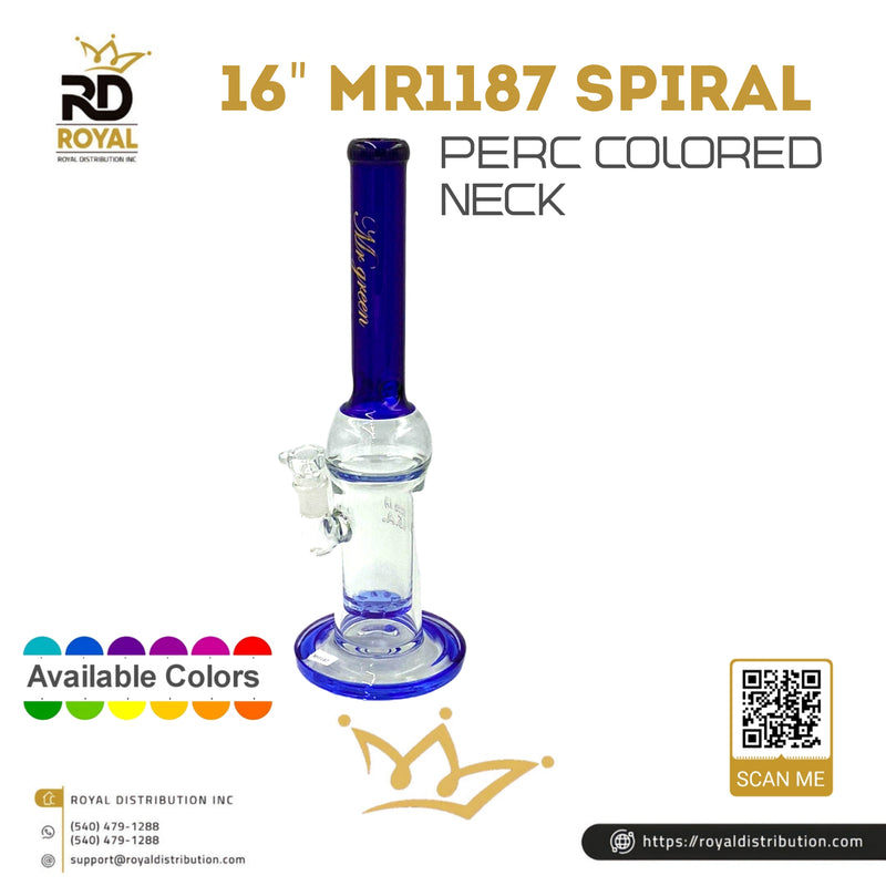 16" MR1187 Spiral Perc Colored Neck