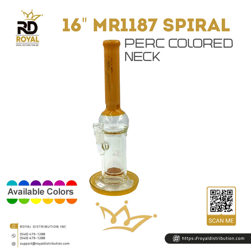 16" MR1187 Spiral Perc Colored Neck