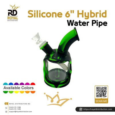 Silicone 6" Hybrid Water Pipe