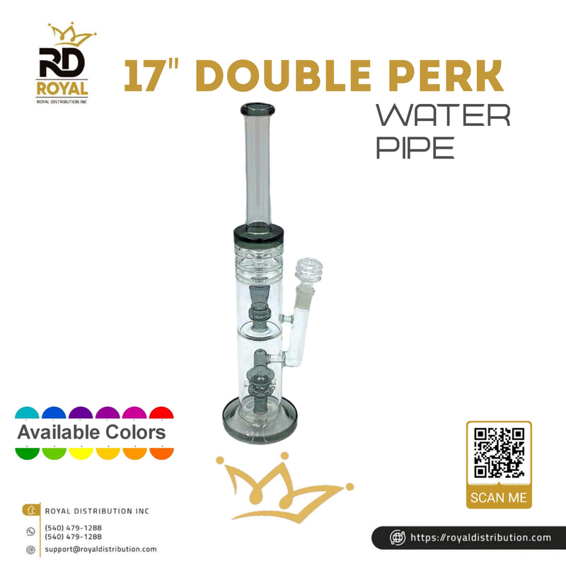 17" Double Perk Water Pipe