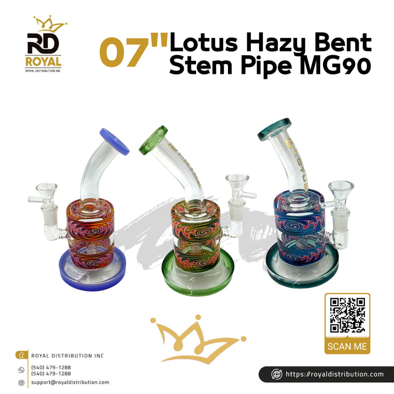 07" Lotus Hazy Bent Stem Pipe MG90