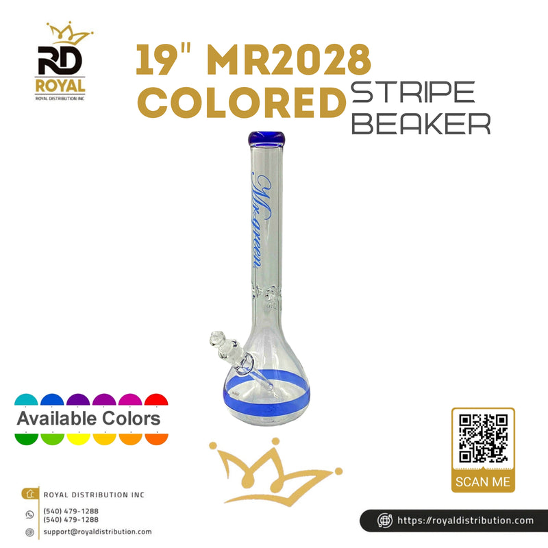 19" MR2028 Colored Stripe Beaker