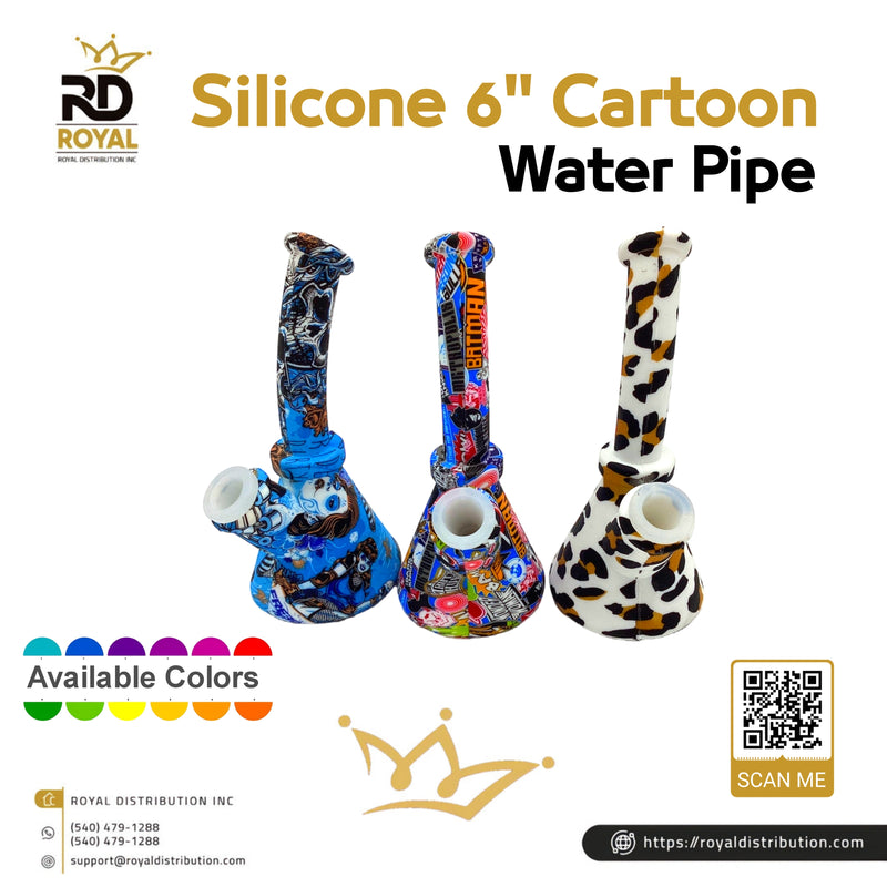 Silicone 6" Cartoon Water Pipe