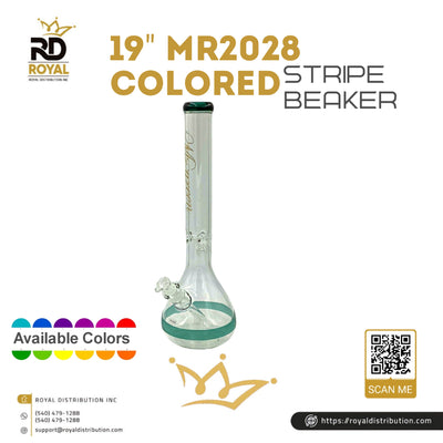 19" MR2028 Colored Stripe Beaker